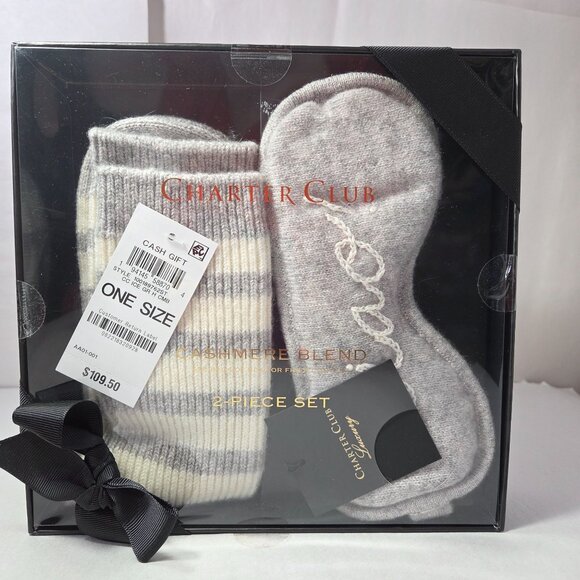 Charter Club Accessories - NWT Charter Club Women's Cashmere Sleep Mask & Socks Gift Set
